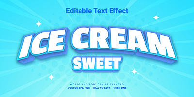 Ice Cream Text Effect graphic design ice cream ice creame ice text effect illustration sweet text effect text effect