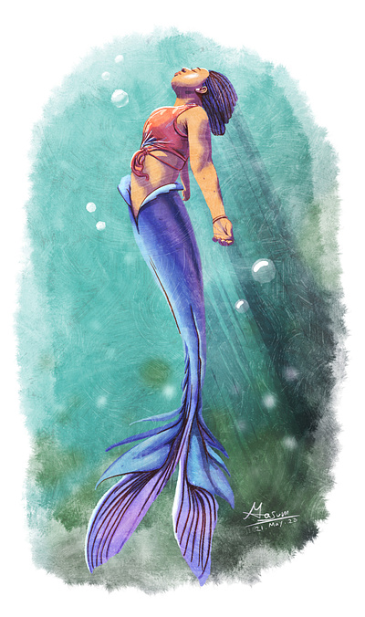 Mermaid Fantasy Art Using Procreate 3d animation art artist artwork design drawing drawpointt graphic design illustration mermaid motion graphics painting procreat ui ux