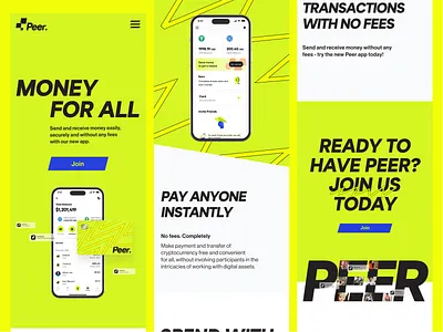 Peer.Money: Mobile Web Design branding clean design embacy figma graphic design illustration logo minimal mob mobile ui uiux user interface vector web design webflow