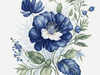 indigo flower clipart design flower free graphic design