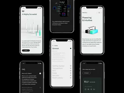 ELLI mobile layouts 3d animation app art direcion branding cgi crypto illustration layout logo mobile motion motion graphics product ui ux vector visual identity webdesign website