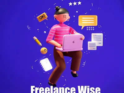 Freelance Wise 3d 3dart 3dillustration 3dmotion 3drender freelance illustration ui ux web