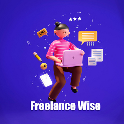 Freelance Wise 3d 3dart 3dillustration 3dmotion 3drender freelance illustration ui ux web