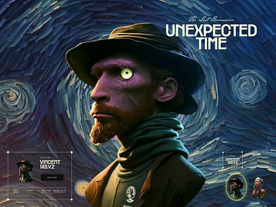 Unexpected Time | Hero WebGL Rollover classical futuristic gsap inspiration loki menu navigation rollover trend web3 webflow webgl