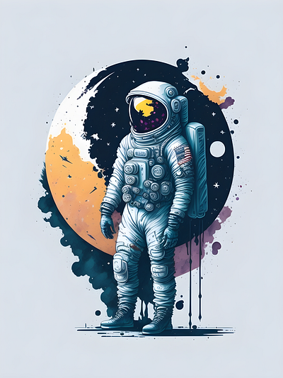 Colorful Astronaut astronaut color colorful galaxy graphic design graphics illustration space variable background
