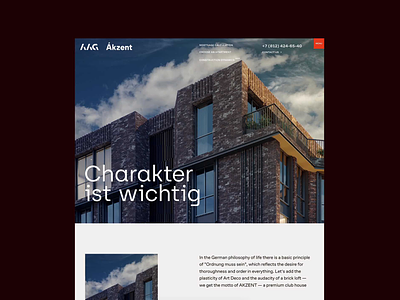 Landing page of a residential complex accent color animation apartments architexture booking branding brutalism composition design floor plan living area motion graphics nimax parallax photos real estate residential complex textures ui vertical layout webdesign