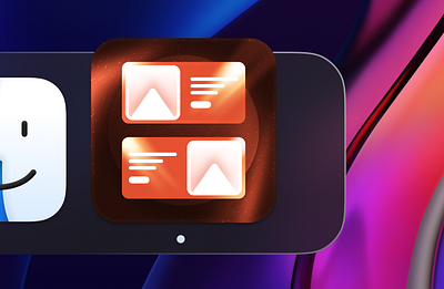 Shiny Logo and App icon design app icon bold logo branding icon light icon light leaks icon logo mac os icon minimal logo orange logo shiny logo