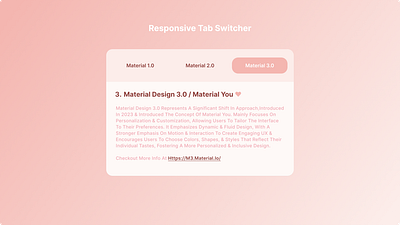 Responsive Tabs Switcher Material Design ❤️ android figma material design material design 1.0 2.0 3.0 mockup prototype tabs switcher user centered design user research uxui wireframes