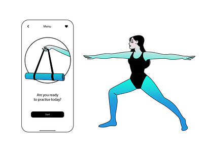 Yoga character girl illustration meditation pose practice yoga yoga app