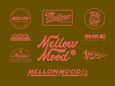 Mellow Mood Club adobe illustrator art badge branding chill design graphic design hand drawn hand lettering handlettering illustration illustrator lettering outdoors patch relaxing retro script sketch vintage