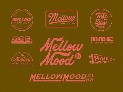 Mellow Mood Club adobe illustrator art badge branding chill design graphic design hand drawn hand lettering handlettering illustration illustrator lettering outdoors patch relaxing retro script sketch vintage