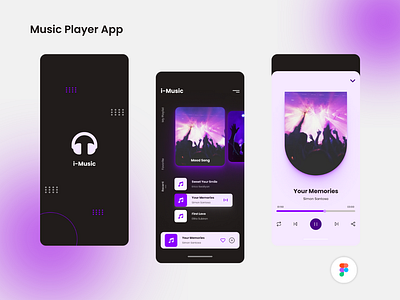 Music Player App app music player screen ui