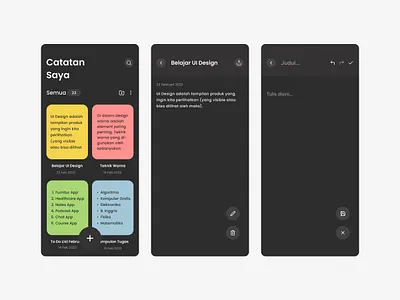 Notes Mobile App agenda app design mobile note planner schedule screen ui