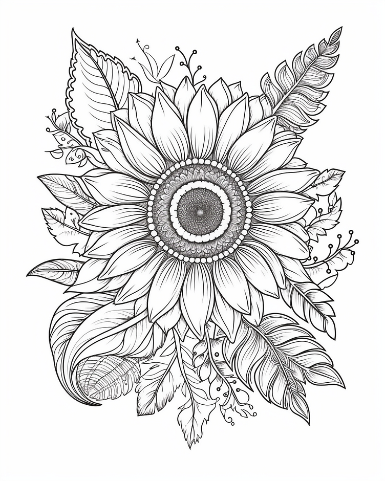 Beautiful Flower Coloring Page for Adult by Likhon Rahman on Dribbble