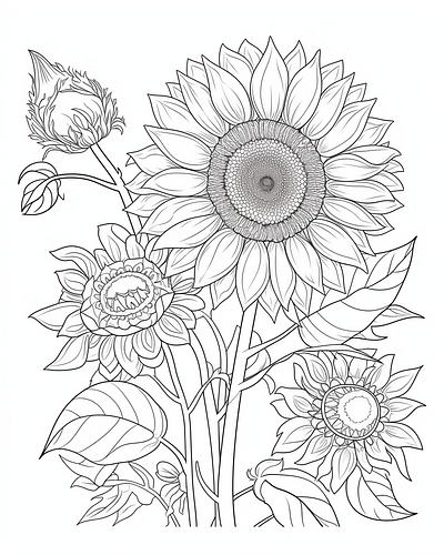Beautiful Flower Coloring Page for Adult mandala coloring page