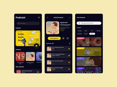 Podcast Mobile App app design mobile music podcast screen talk ui
