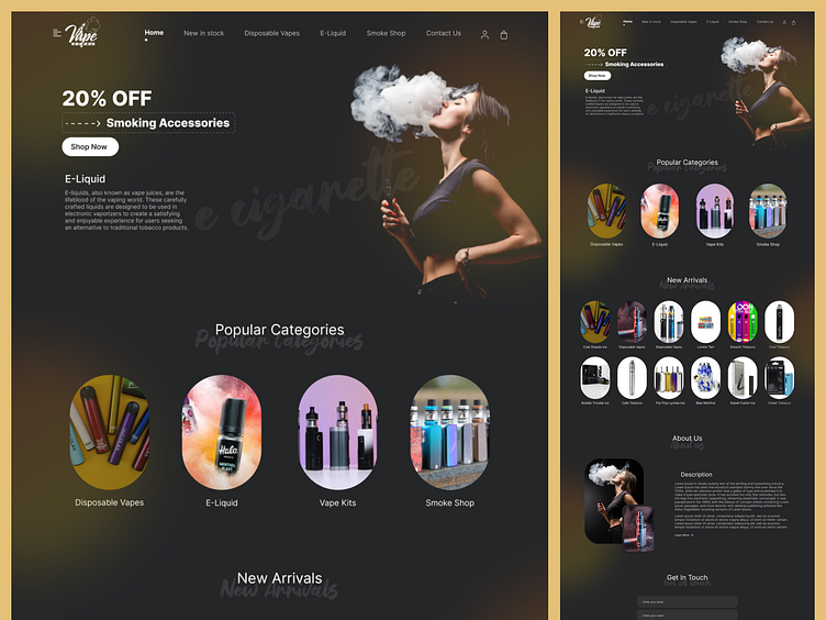 E Cigarette Website by Ravi on Dribbble