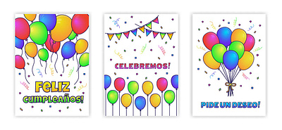 Feliz cumplenos, celebremos, pide un deseo! Happy birthday cards ballons celebrate celebrations celebremos confetti feliz cumpleanos flags greeting card happy happy birthday joy pide un deseo spain spanish
