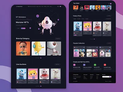 NFTs Marketplace Figma Template blockchain blockchain marketplace crypto art plartform crypto collectibles crypto gaming crypto gaming items cypto art plartform decentrailized marketplace digital art digital asset marketplace nft nft auctions nft gaming nfts market place nfts tranding nfts trending platform non fungible tokens rare digital items ui design web design