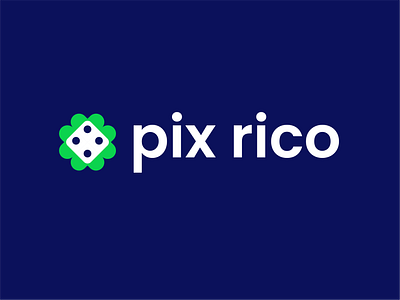 pixrico branding casino clover dice game logo luck online