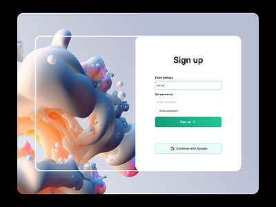 Sign Up Screens Concept 3d design sign up site ui ui daily ux ux daily webdesign