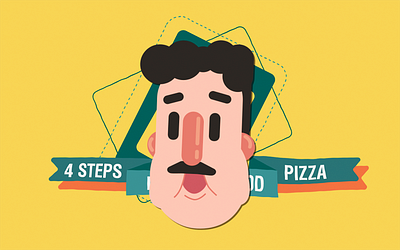 4 Steps To Have a Good Pizza animation flat motion graphics