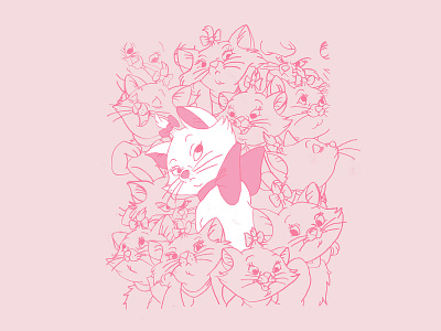 The Aristocats - Marie Illustration animation aristocats cartoon cat cats disney drawing illustration kitten kitty meow pink sketch style guide