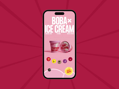 Boba Ice Cream Website Mobile Experience grid synchronized ui ux video web website