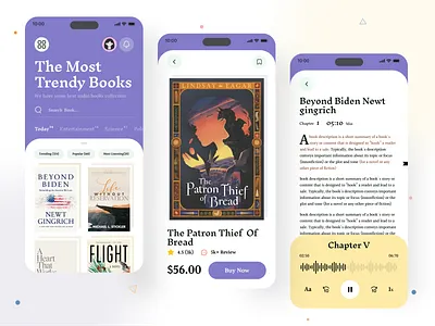 Book Reader App Design app book book reader branding design figma graphic design illustration interface mobile app design pdf reader trending ui ux design