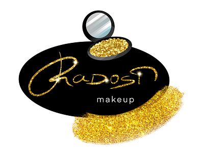 Radost Makeup v1 beauty brand branding fashion glamour glitter gold hairdresser hairstyle hairstyles logo makeup makeup artist sparkles