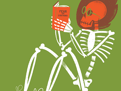 Read editorial editorial illustration flame illustration reading skeleton skeletonillustration texture