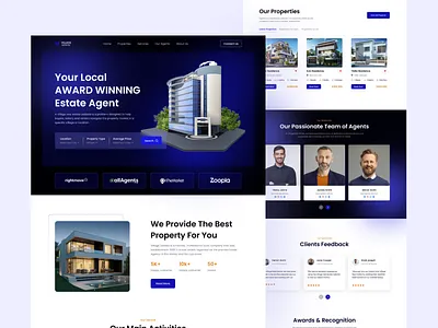 Real Estate Landing Page UI UX Design design homepage design landing page landing page design landingpage product design property management property website real estate real estate agency real estate landing page real estate ui real estate uiux design real estate website realestate ui design uiux web design webpage website design
