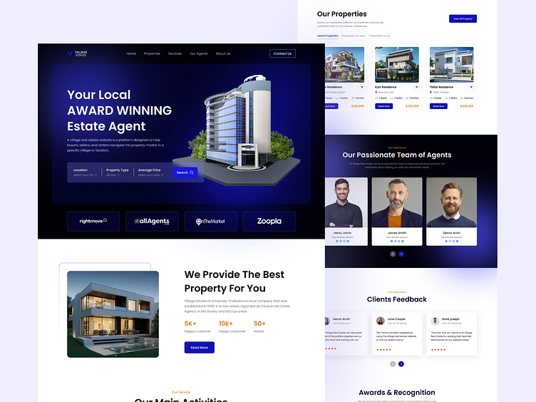 Real Estate Landing Page UI UX Design by UI Yeasin on Dribbble