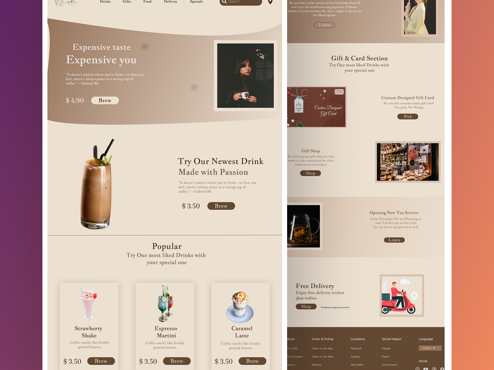 cafe-website-by-satender-on-dribbble