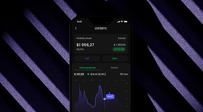 Concept screen of a new cryptocurrency investment application clean crypto crypto investments fintech investment investment app ios mobile design