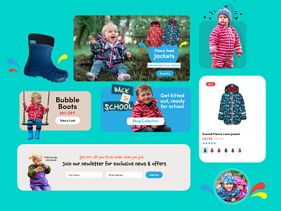 Website Modules Bright Fun and Colourful bright brights childrens clothing colorful colourful kids limely website