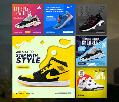 Social Media Post for Shoes adobe photoshop advertising air jordan brand branding business design designer facebook post fiverr freelancer graphic design illustration instagram post shoe sneakers social media social media post