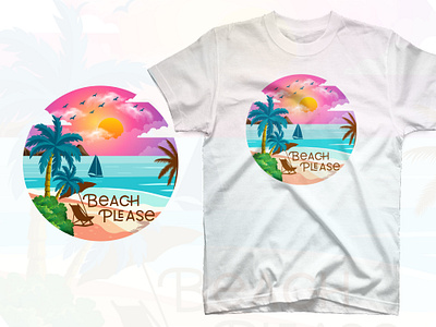 Beach please summer t shirt design funny vacation mode