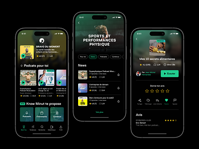 Know Minut App Design android aplication app best bodybuilding content design development dietetics event interface ios learning mobile player podcast product training ui ux