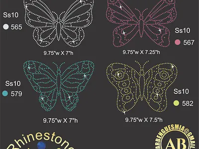 rhinestone 4 butterflies' template design graphic design vector