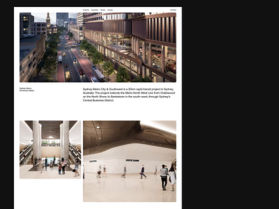 Sydney Metro architecture editorial grid layout residental typography ui web website white space
