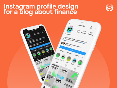 Instagram profile design for a blog about finance design finance instagram feed ui webdesign