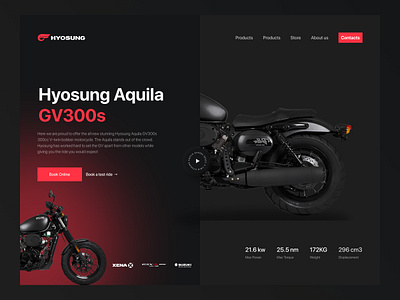 Hyosung Aquila Website bike bike accessories biker clean cruiser design ecommerce helmet homepage landing page mockup moto motorbike racing ride ui uiux ux web design website