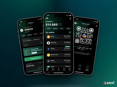 Savl App. Self-Custodial Crypto & Web3 Wallet app blockchain branding crypto deapp design dex