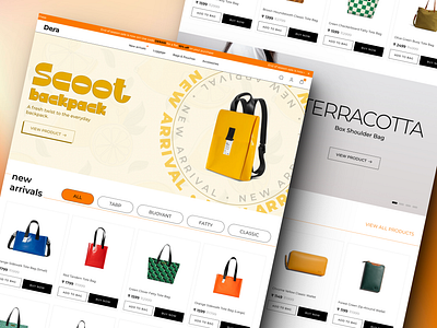 Dera - eCommerce Website bag design ecommercewebsite inspiration interfacedesign responsivedesign ui uidesign uiux ux webdesign webdesigninspiration websitedesign