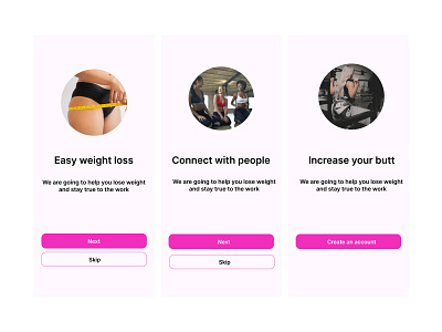 Onboarding screen for Femfit app design onbording ui ux