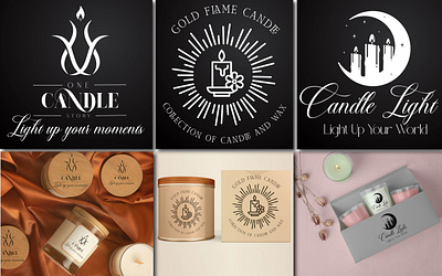 I will design candle logo for your brand app branding design graphic design illustration logo typography ui ux vector