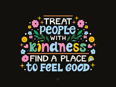 Treat People With Kindness blue design hand lettering handmade type harry styles illustration lettering tpwk yellow