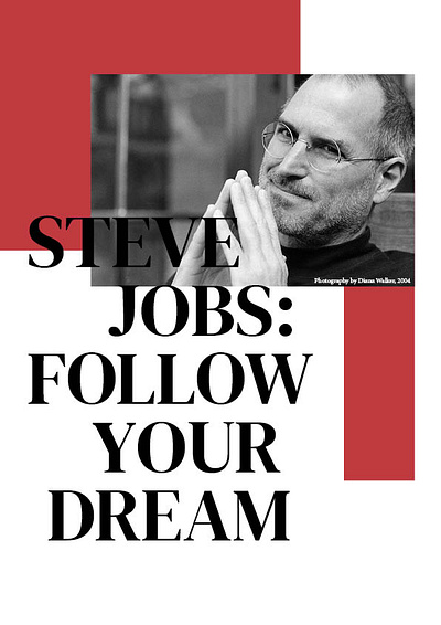 Magazine article from Steve Jobs' speech at Stanford graphic design magazine article