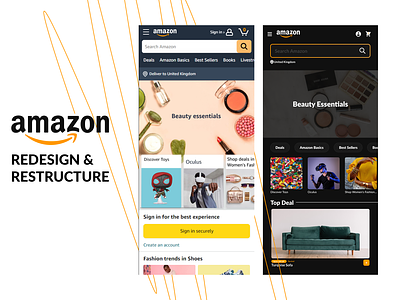Amazon Landing Page Redesign amazon app branding landing page ui ux web web design